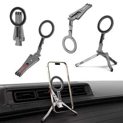 Zlos Ps03 Magflex Magsafe Tripod & Universal Magnetic Car Mount - Black / Silver